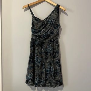 Material Girl, blue, black and grey girl’s summer dress, Girl’s M